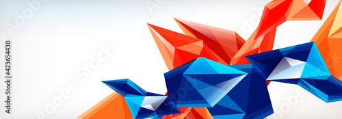 Vector 3d triangles and pyramids abstract background for business or technology presentations, internet posters or web brochure covers
