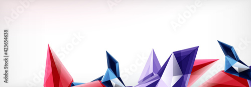 Vector 3d triangles and pyramids abstract background for business or technology presentations, internet posters or web brochure covers