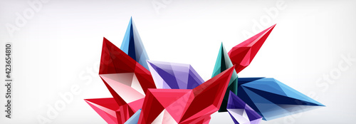 Vector 3d triangles and pyramids abstract background for business or technology presentations, internet posters or web brochure covers