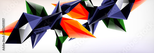 Vector 3d triangles and pyramids abstract background for business or technology presentations, internet posters or web brochure covers