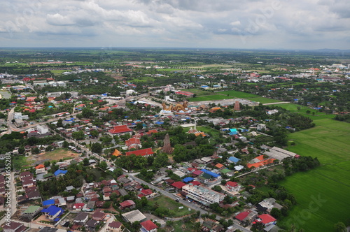 Fototapeta Naklejka Na Ścianę i Meble -  Take a helicopter ride to see the Suphanburi attractions.