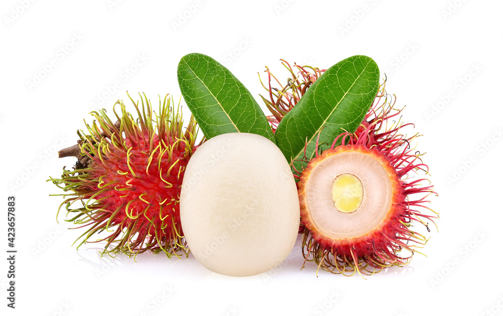 rambutan isolated on the white background . rambutan isolated on the white background .