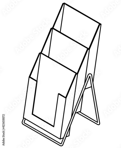 卓上カタログスタンドの線画イラスト