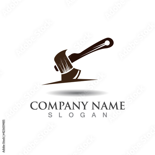 Axe logo icon design template elements, equipment symbol vector template sign