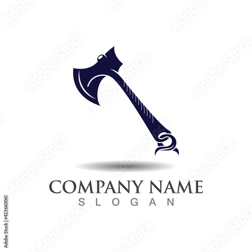 Axe logo icon design template elements, equipment symbol vector template sign