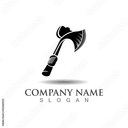 Axe logo icon design template elements, equipment symbol vector template sign