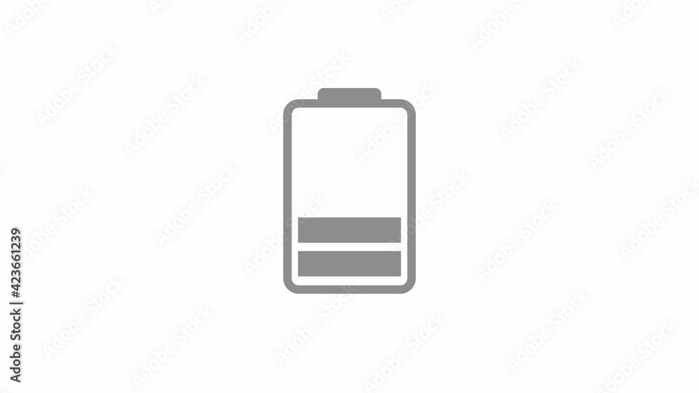New gray color full battery icon on white background, Battery icon New gray color full battery icon on white background, Battery icon
