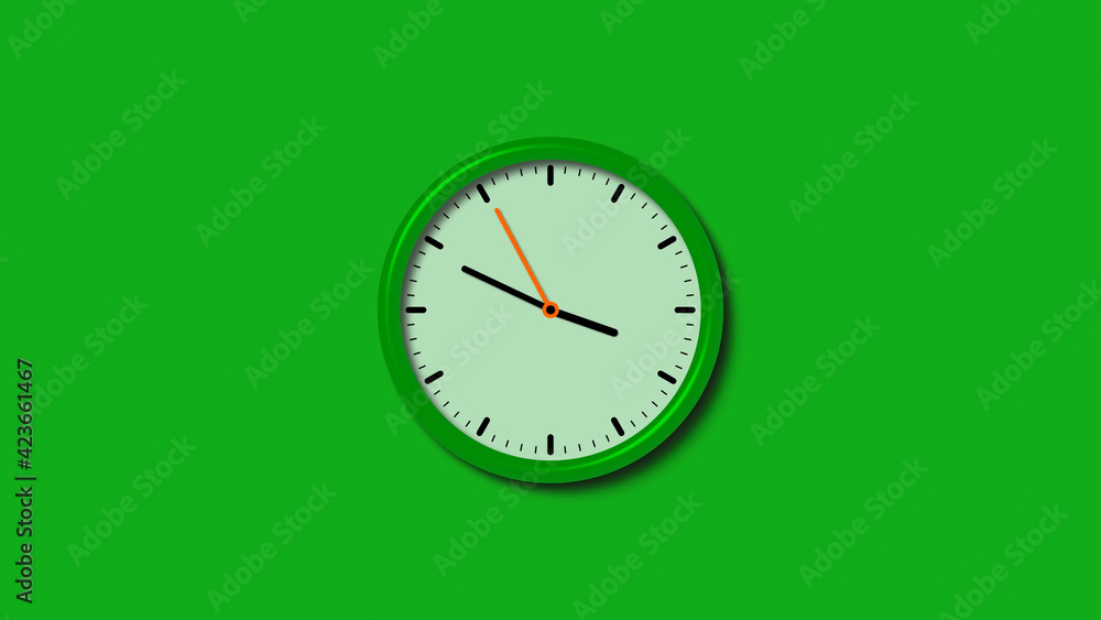 New green color counting down 3d wall clock on green background, Green circle clock, Clock icon New green color counting down 3d wall clock on green background, Green circle clock, Clock icon