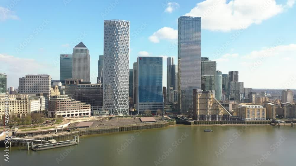 : London, England financial district landscape during the day, Aerial. : London, England financial district landscape during the day, Aerial.