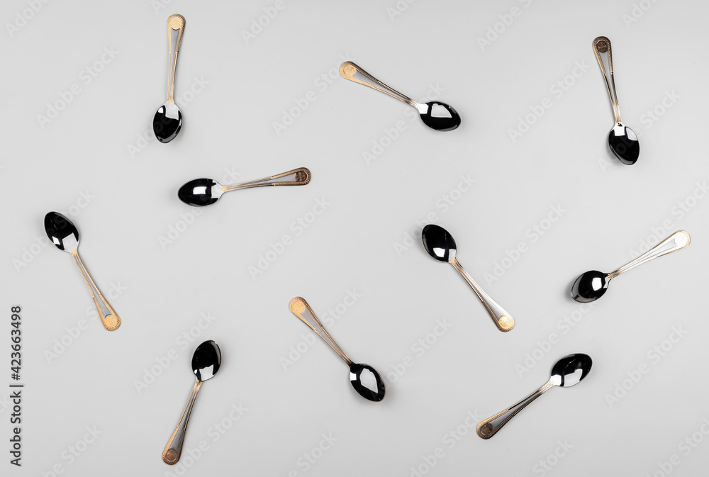 Background of cutlery, set of cutlery on white background Background of cutlery, set of cutlery on white background