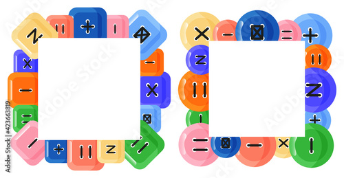 Set of frame templates with clothing buttons.