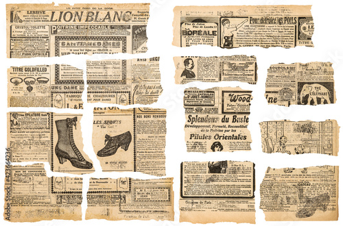 Принти на полотні Old papers text Used paper pieces crafting decoupage scrapbooking