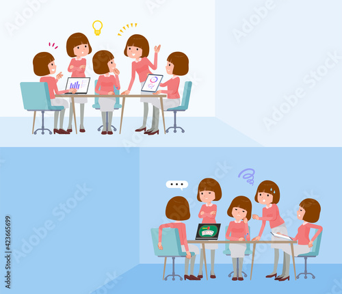 flat type Straight bangs women_intracerebral-meeting