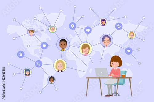 flat type Straight bangs women_SNS-transmission