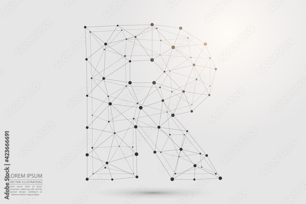 Abstract letters font is composed of three-dimensional triangles, lines, dots and spider webs of connections. Vector illustration eps 10. Abstract letters font is composed of three-dimensional triangles, lines, dots and spider webs of connections. Vector illustration eps 10.