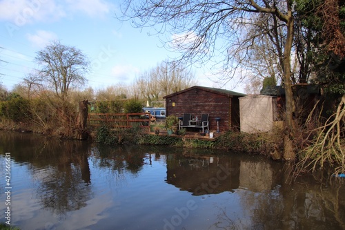 Coventry canal bridge water and living 