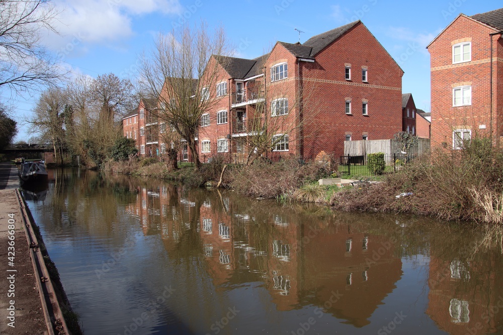 Coventry canal bridge water and living 