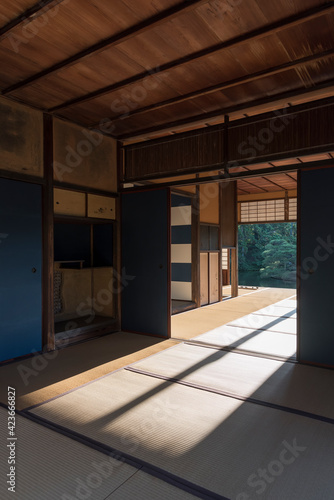 interior of Traditional Japanese house in Katsura Imperial Villa,  Arashiyama, Kyoto, Japan photo