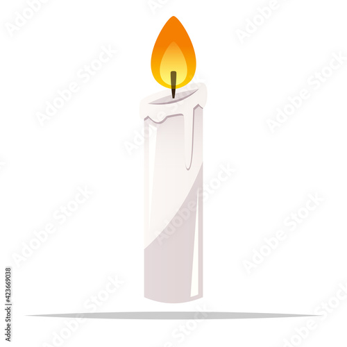 White candle vector isolated illustration