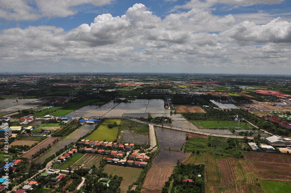 Helicopter flying sightseeing around Thailand