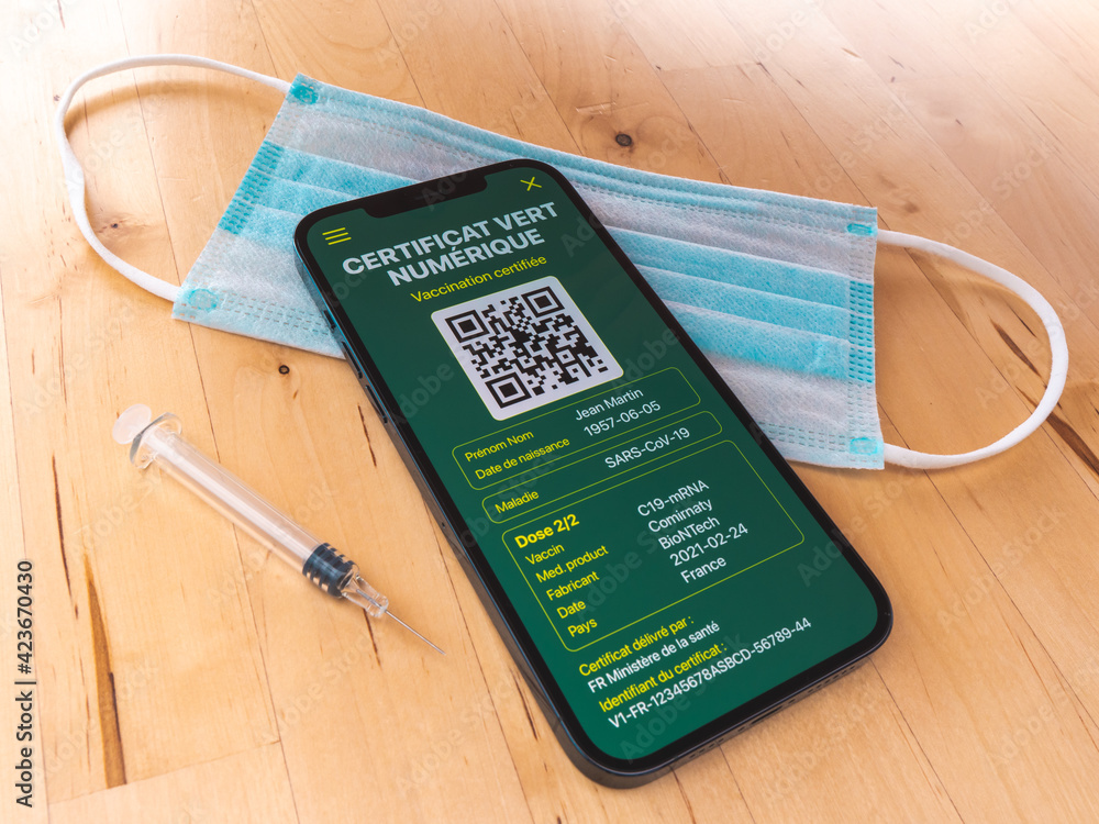 Certificat vert numérique - Certificat de vaccination européen avec QR