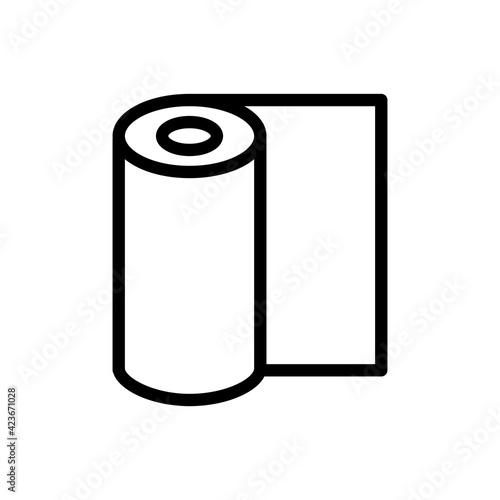Roll paper icon. Office stationery. the icon can be used for application icon, web icon, infographic. print on all types of paper. Editable stroke. Design template vector
