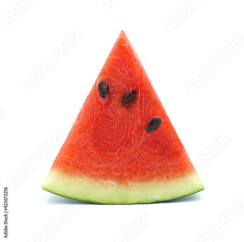 Watermelon slice piece, Isolated on white background
