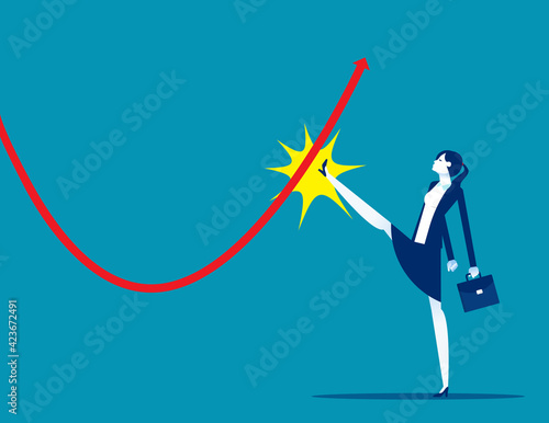 Kick the arrow so that it changes in the growing direction