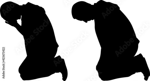 silhouettes of men in despair