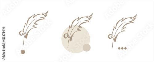 feathers, feather, fluff, writer nib, pen, craft, logo, symbol, writer, vector, art, artist, publishing, books, fabric, one line, pattern, postcard, background, banne