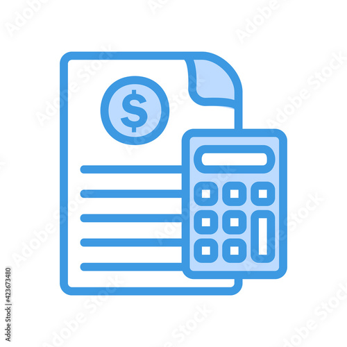 Calculator icon vector illustration in blue style about marketing and growth for any projects