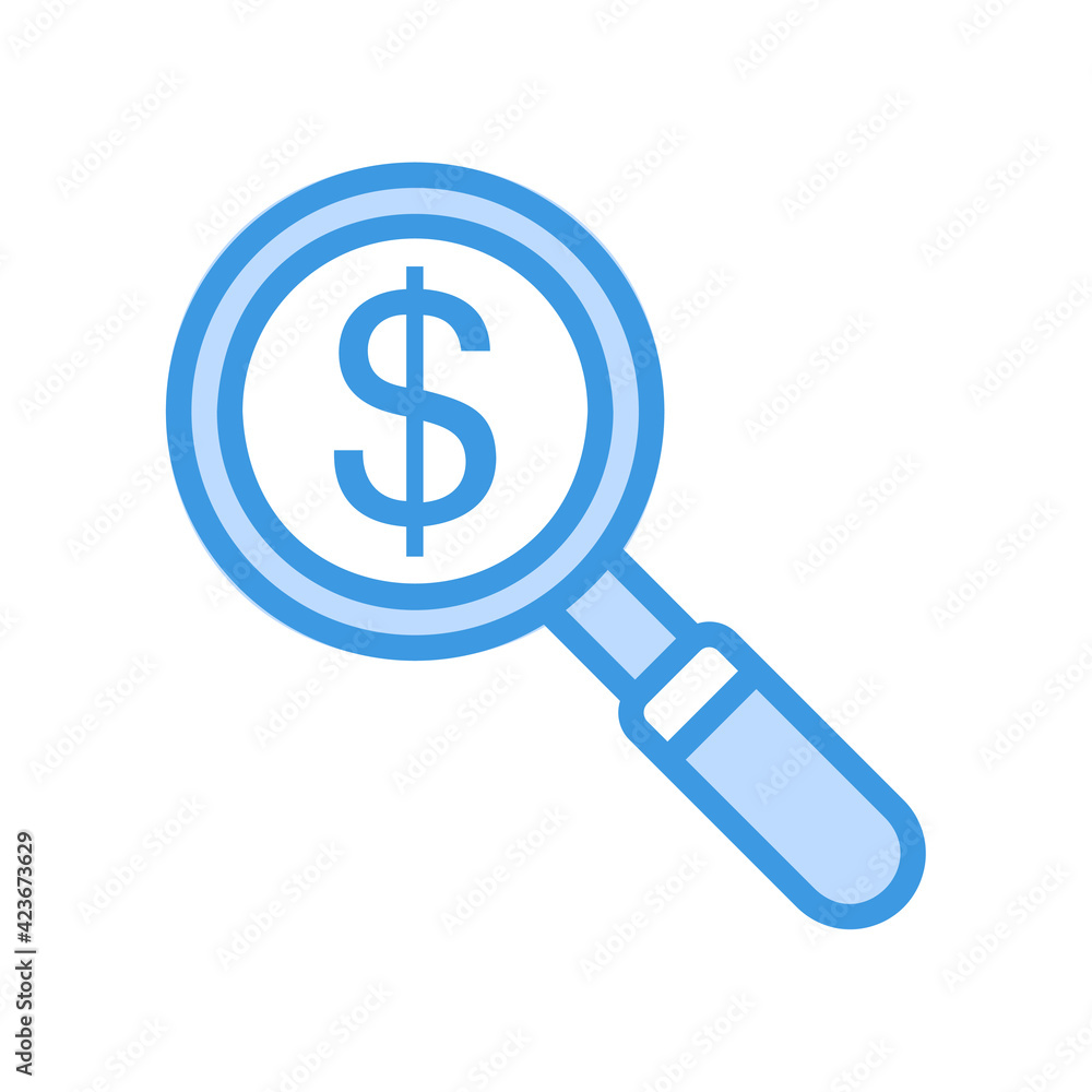 Search icon vector illustration in blue style about marketing and growth for any projects Search icon vector illustration in blue style about marketing and growth for any projects