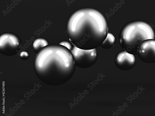 Chrome metallic glossy globes balls wallpaper