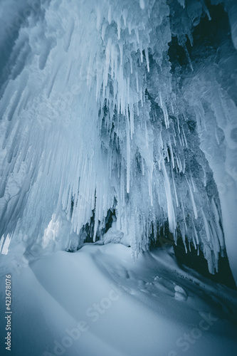 The frozen lake Torneträsk in Swedish Lapland. Beautiful ice forms create an amazing sight. © PawelUchorczak