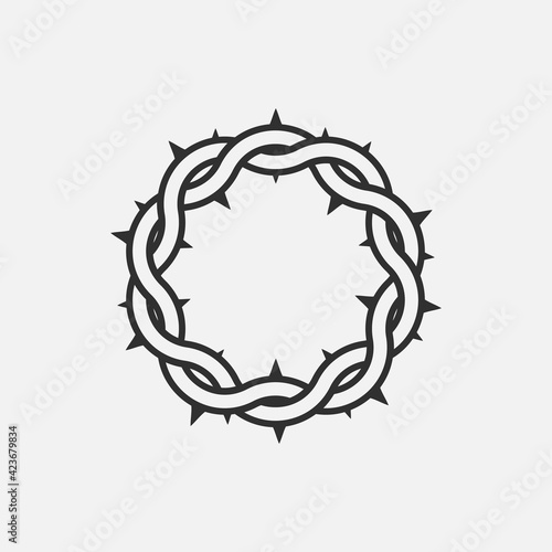 Crown of thorns icon. God friday. Vector illustration.