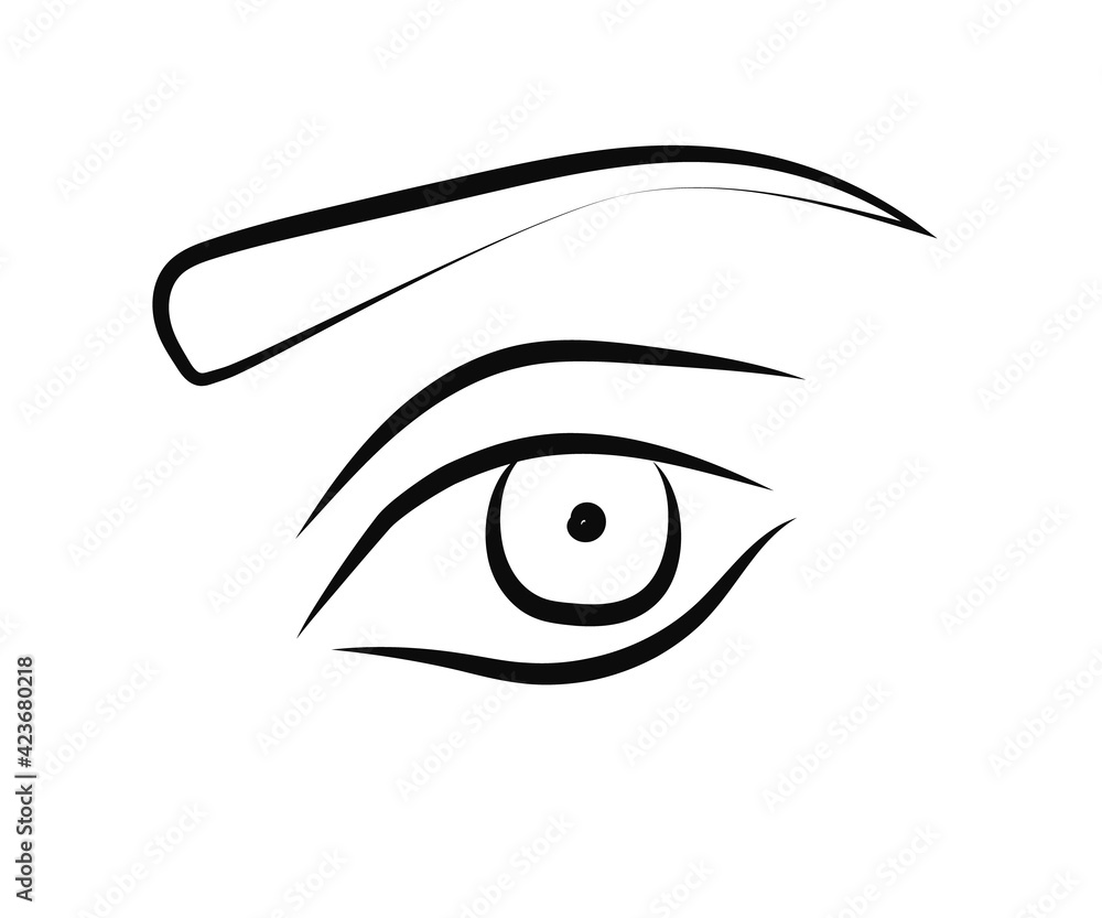 Female eye on a white background. Silhouette. Vector illustration. Female eye on a white background. Silhouette. Vector illustration.