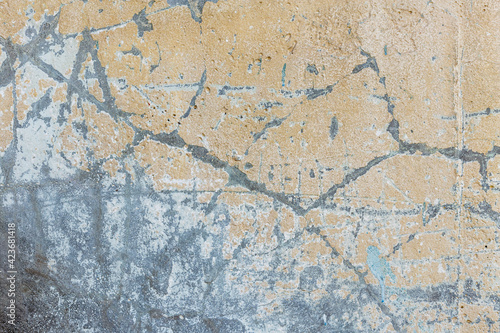 Closeup fragment of grunge weathered wall of a building © Alexey