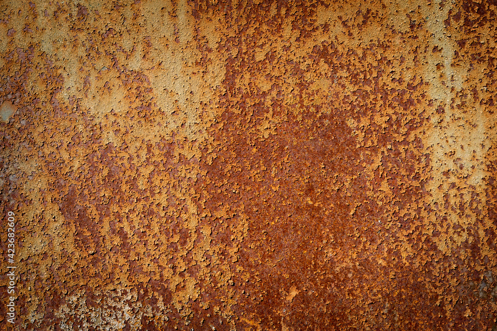 Colored rusty stained metal wall texture pattern can used for background Colored rusty stained metal wall texture pattern can used for background