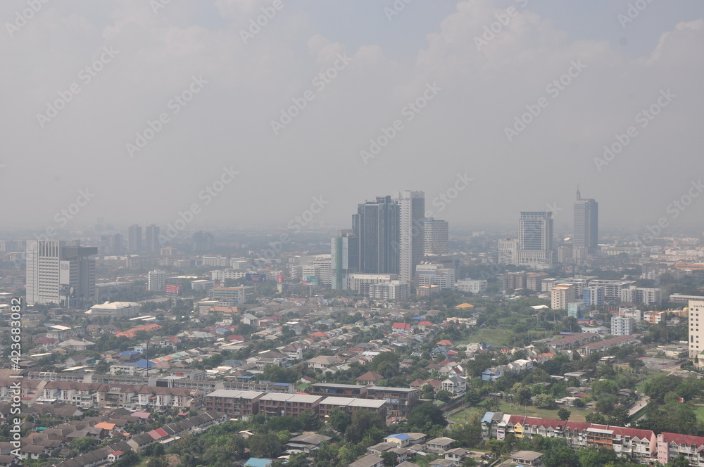 Helicopter flying sightseeing around Bangkok
