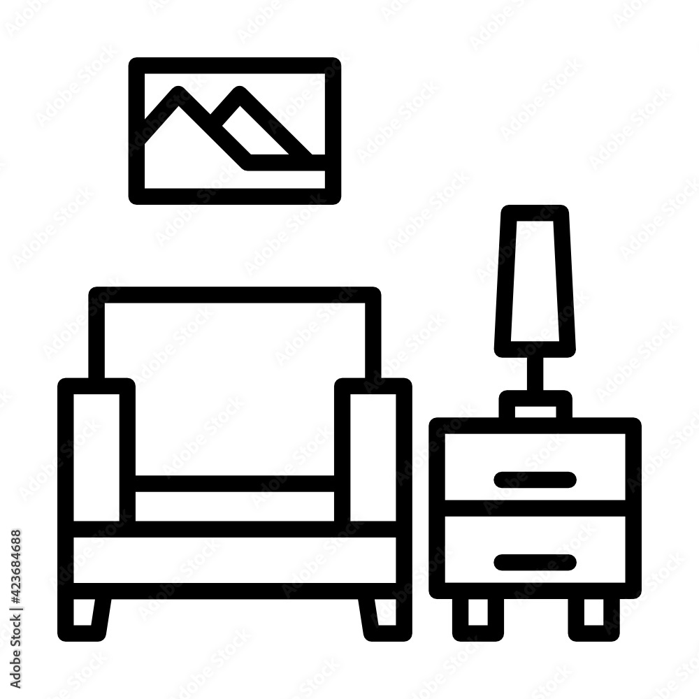 Living Room Icon Illustration Living Room Icon Illustration