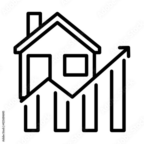 House Price Increase Icon illustration