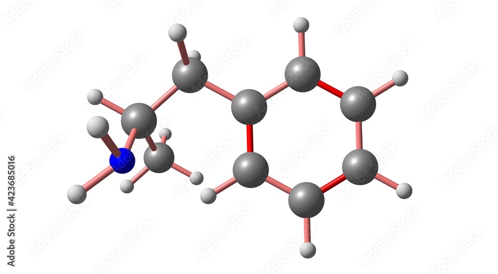 Amphetamine molecular structure isolated on white Amphetamine molecular structure isolated on white
