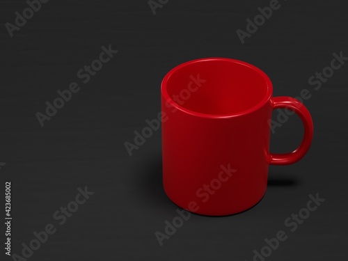 red cup on black background