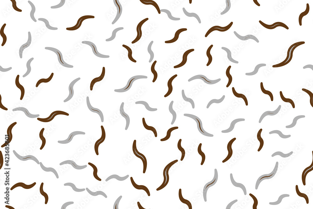 Seamless pattern brown and gray figurines on a white background