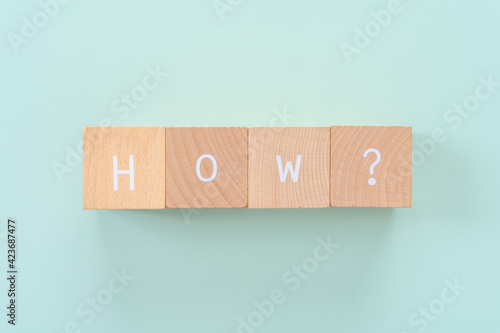Leinwand Poster 方法、やり方、手段｜「How?」と書かれた積み木ブロック