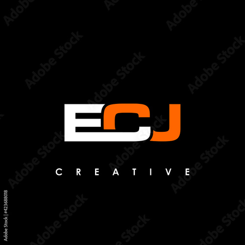 ECJ Letter Initial Logo Design Template Vector Illustration