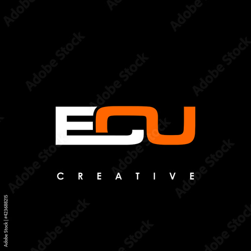 ECU Letter Initial Logo Design Template Vector Illustration