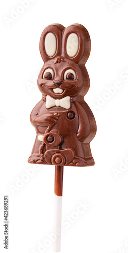 Сhocolate bunny on a stick, handmade photo