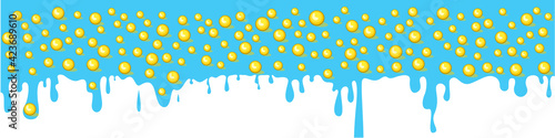 Colorful glaze for baked products. Glaze topping for donuts, cupcakes and Easter cakes. Vector Illustration