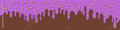 Colorful glaze for baked products. Glaze topping for donuts, cupcakes and Easter cakes. Vector Illustration